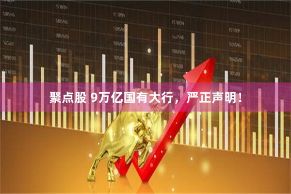 聚点股 9万亿国有大行，严正声明！